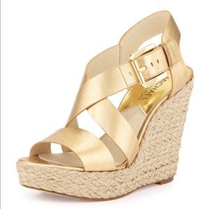 Michael Kors Gold Wedges size 8